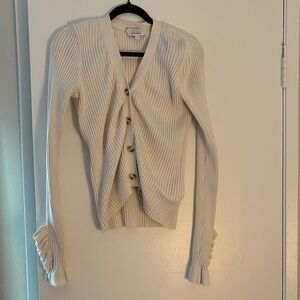 Elegant Cream Button-Up Cardigan